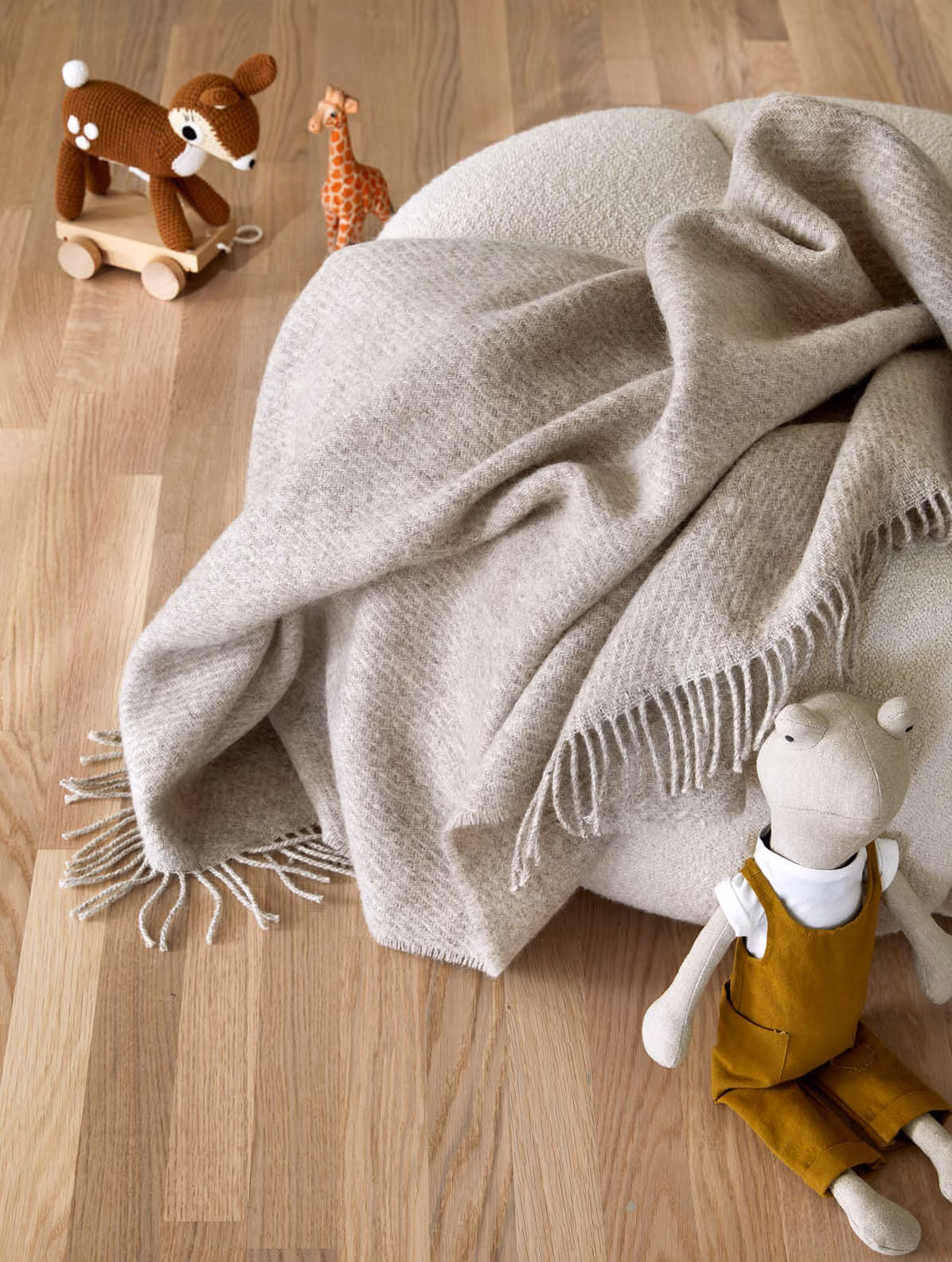 Falketind ullpläd barn naturlig beige