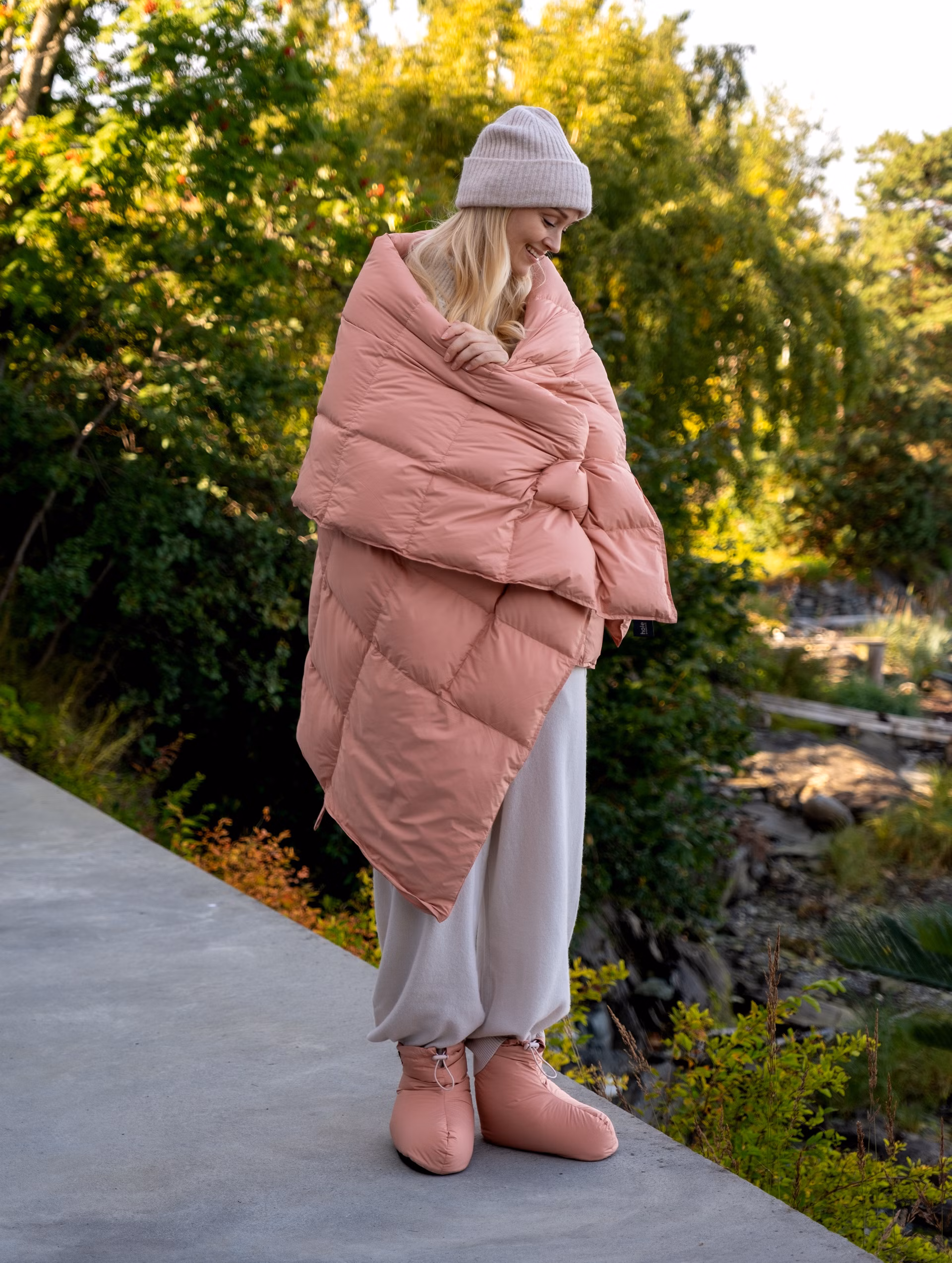 Skumring dunpläid varm rosa