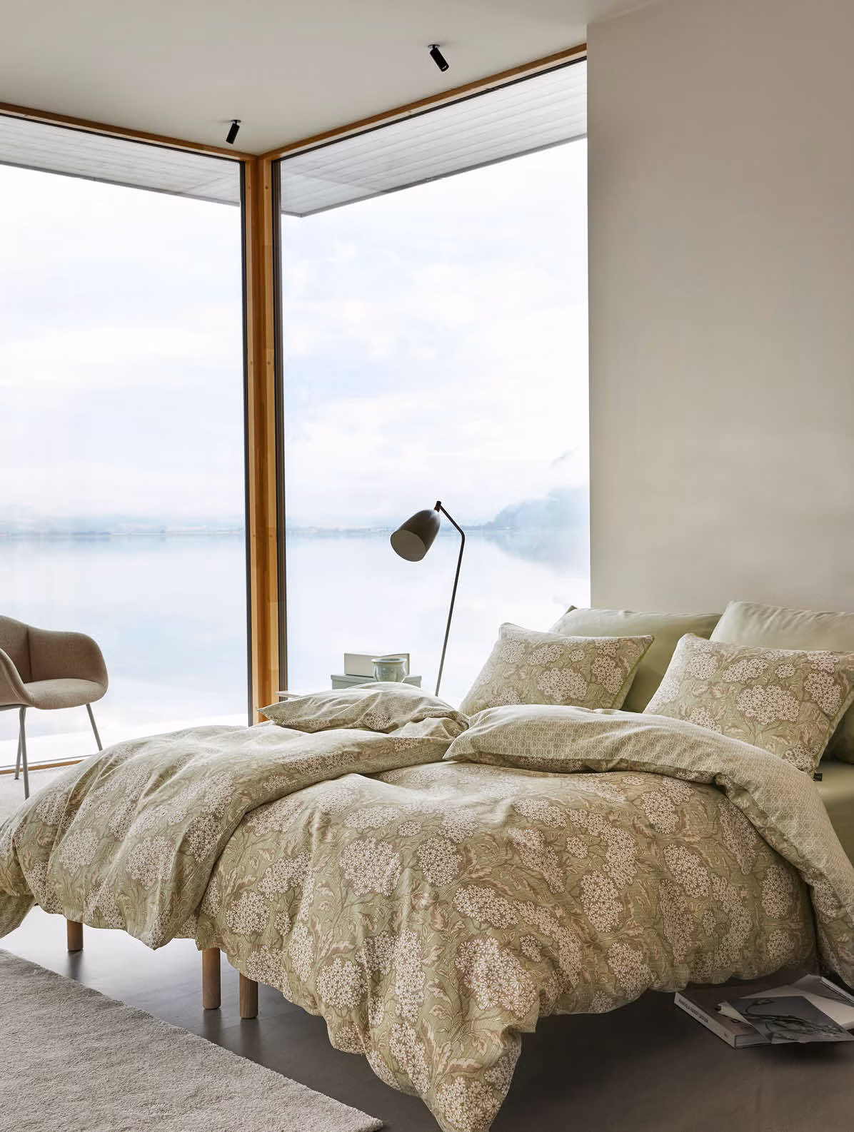 Karette påslakanset ljus grön