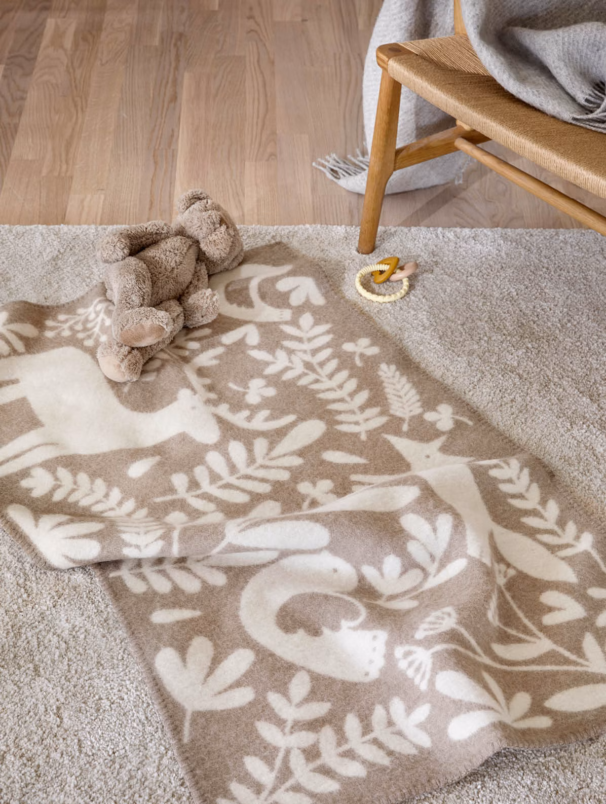 Skattekammer ullpläd beige