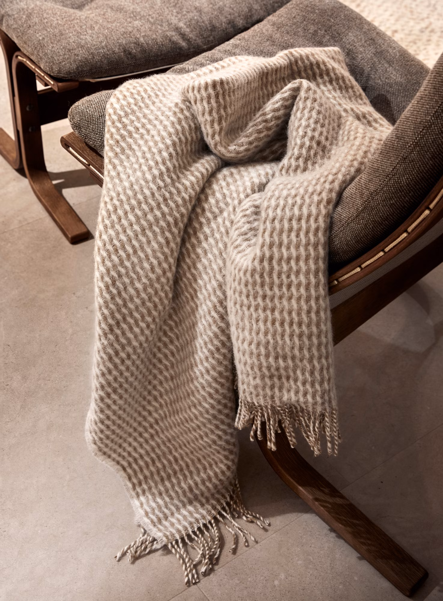 Teide ullpläid ljus karamell