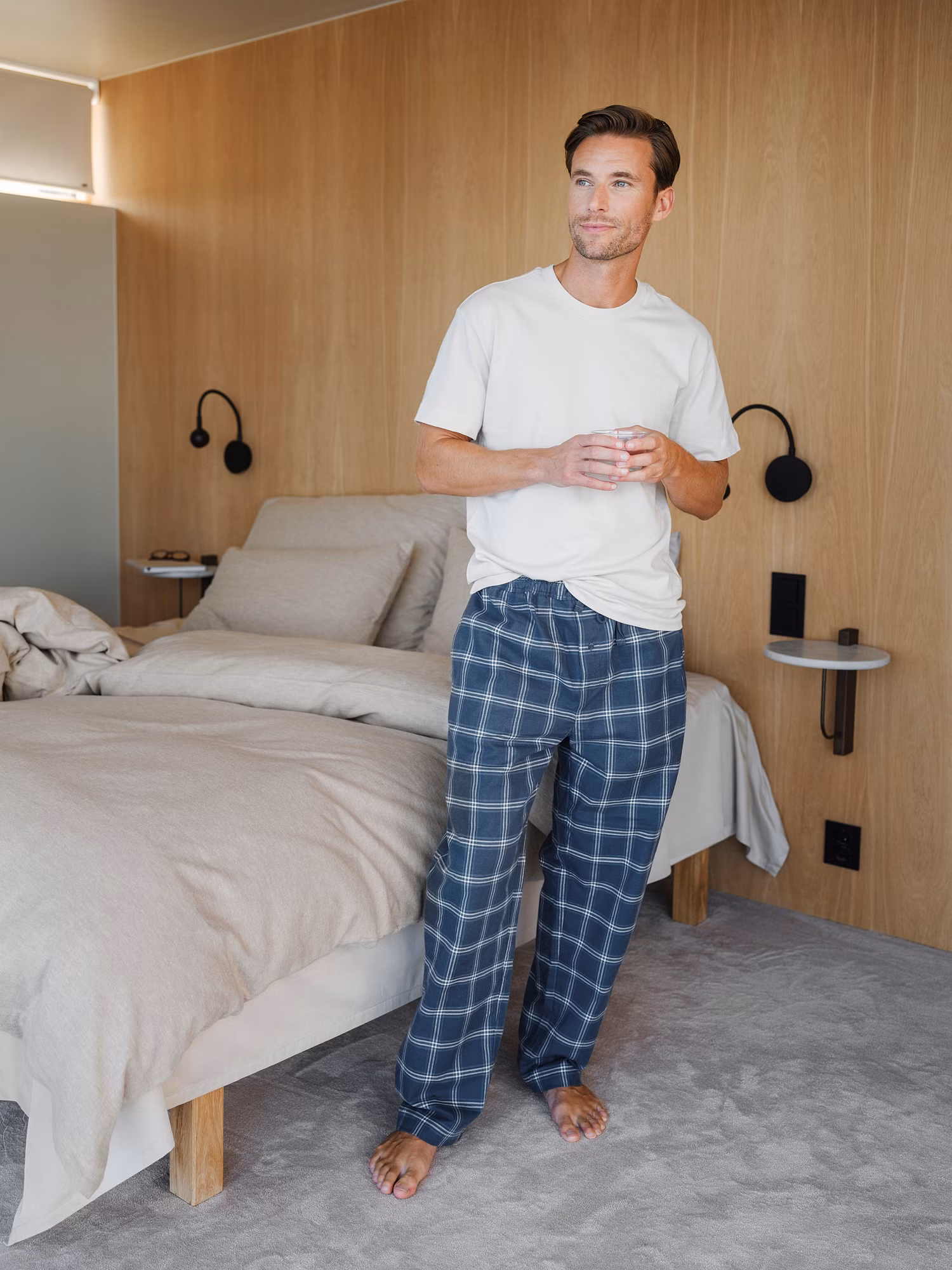 Ravnen herrpyjamasbyxor blå